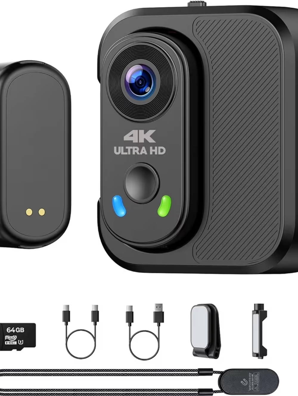 4k Mini Body Camera, Thumb Size POV Action, with WiFi, EIS Stabilization, Magnet